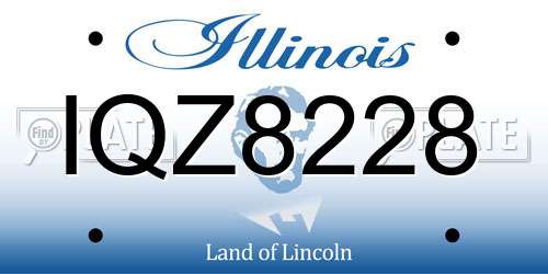 IQZ8228 Illinois License Plate
