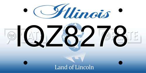 IQZ8278 Illinois License Plate