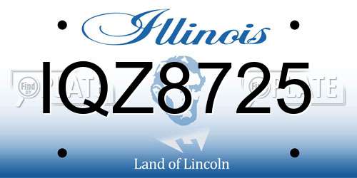 IQZ8725 Illinois License Plate