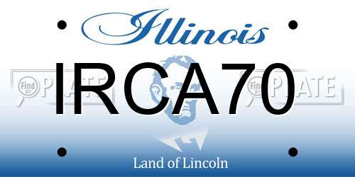 IRCA70 Illinois License Plate