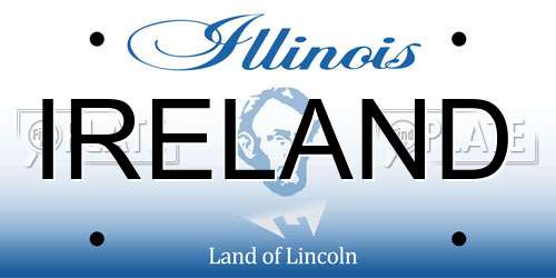 IRELAND Illinois License Plate