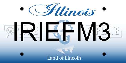 IRIEFM3 Illinois License Plate