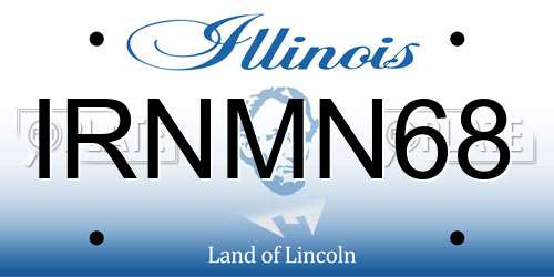 IRNMN68 Illinois License Plate
