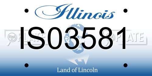 IS03581 Illinois License Plate