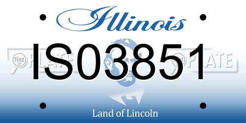 IS03851 Illinois License Plate