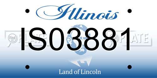 IS03881 Illinois License Plate