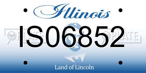 IS06852 Illinois License Plate