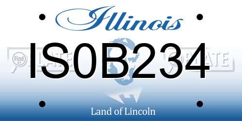 IS0B234 Illinois License Plate