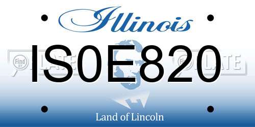 IS0E820 Illinois License Plate