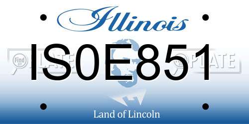 IS0E851 Illinois License Plate