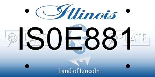 IS0E881 Illinois License Plate