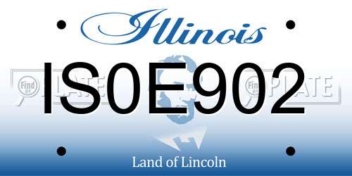 IS0E902 Illinois License Plate