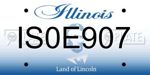 IS0E907 Illinois License Plate