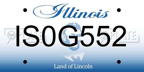 IS0G552 Illinois License Plate
