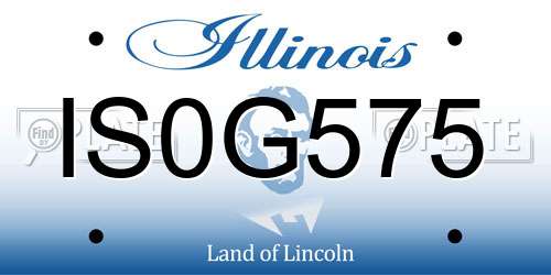 IS0G575 Illinois License Plate