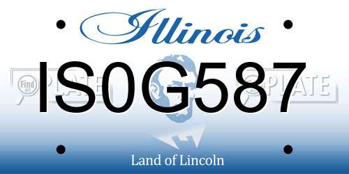 IS0G587 Illinois License Plate