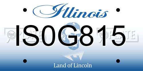 IS0G815 Illinois License Plate