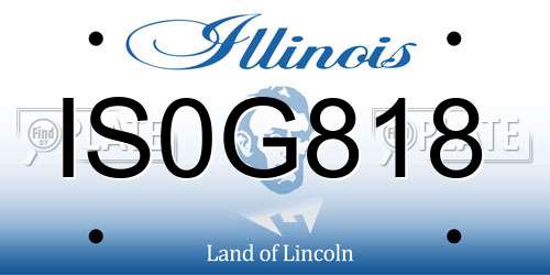 IS0G818 Illinois License Plate