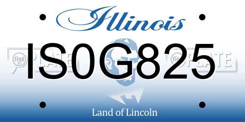 IS0G825 Illinois License Plate