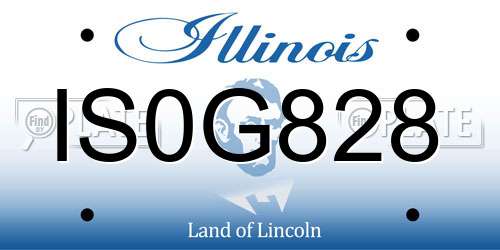 IS0G828 Illinois License Plate