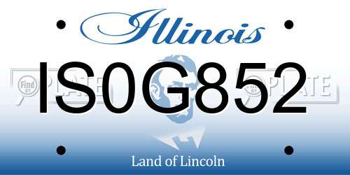 IS0G852 Illinois License Plate