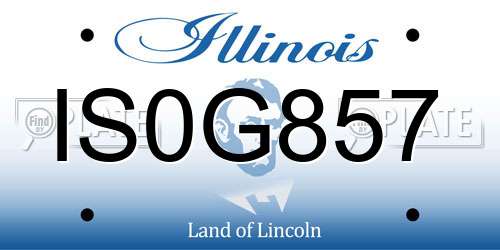 IS0G857 Illinois License Plate