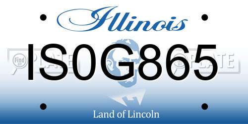 IS0G865 Illinois License Plate