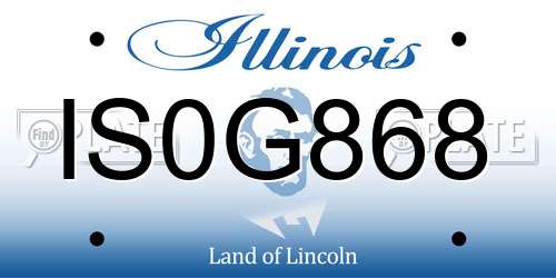 IS0G868 Illinois License Plate