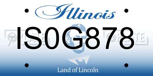 IS0G878 Illinois License Plate