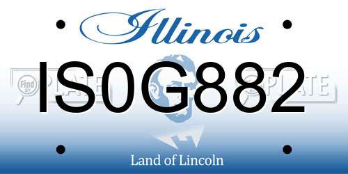 IS0G882 Illinois License Plate