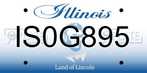 IS0G895 Illinois License Plate