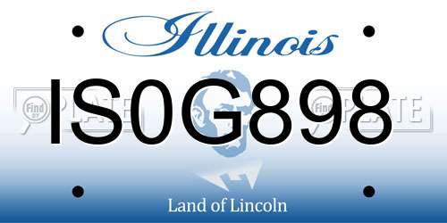 IS0G898 Illinois License Plate