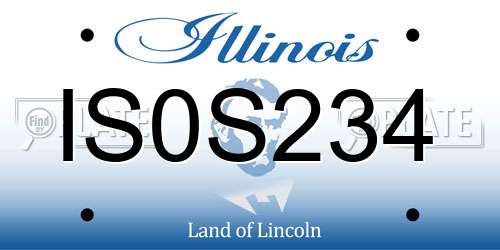 IS0S234 Illinois License Plate
