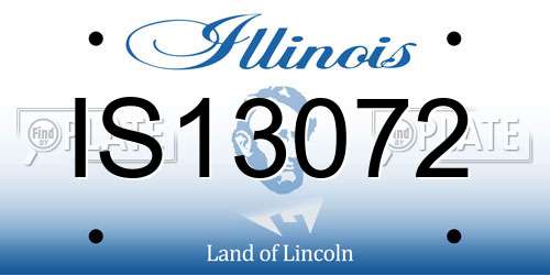 IS13072 Illinois License Plate