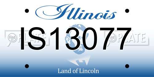 IS13077 Illinois License Plate