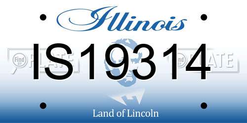 IS19314 Illinois License Plate
