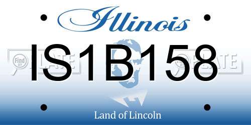 IS1B158 Illinois License Plate