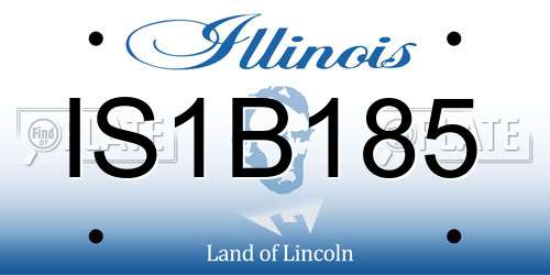 IS1B185 Illinois License Plate