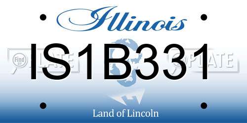 IS1B331 Illinois License Plate