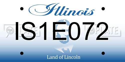 IS1E072 Illinois License Plate