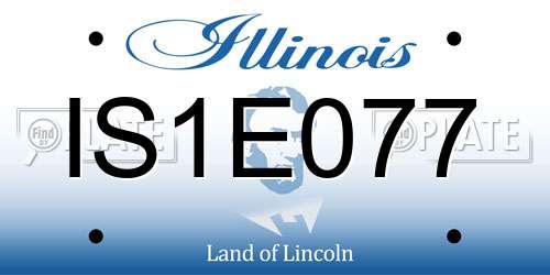 IS1E077 Illinois License Plate