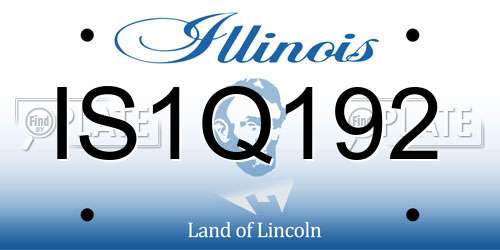 IS1Q192 Illinois License Plate