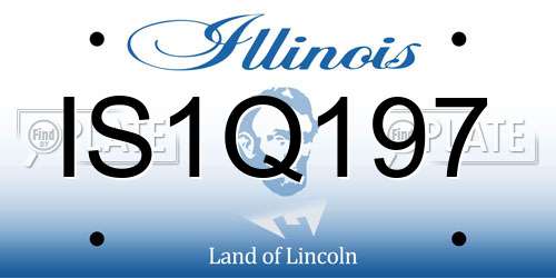 IS1Q197 Illinois License Plate