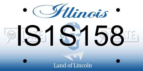 IS1S158 Illinois License Plate