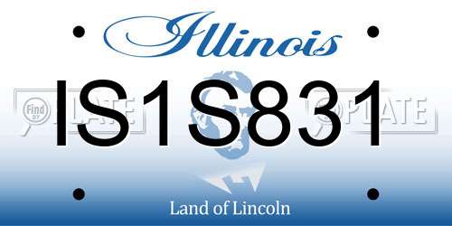 IS1S831 Illinois License Plate