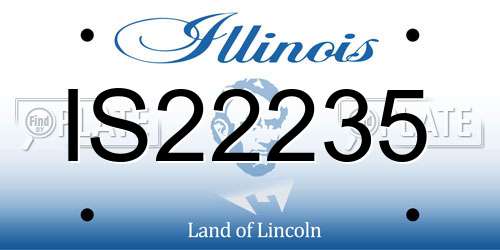 IS22235 Illinois License Plate