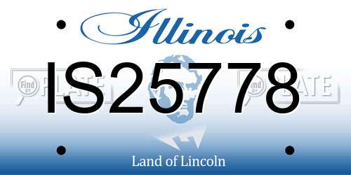 IS25778 Illinois License Plate