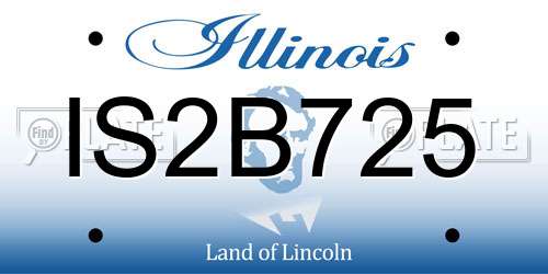 IS2B725 Illinois License Plate