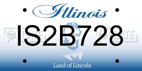 IS2B728 Illinois License Plate