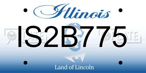 IS2B775 Illinois License Plate